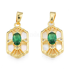 Латунные микропаве прозрачные подвески с фианитом&nbsp;KK-N233-422