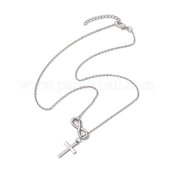 Некорневая ожерелье из нержавеющей стали 201 и 304 с цепочкой из троса NJEW-JN04885