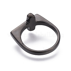 304ステンレススチール指輪  クロス  ガンメタ色  サイズ7~12  17~22mm&nbsp;RJEW-O032-12B
