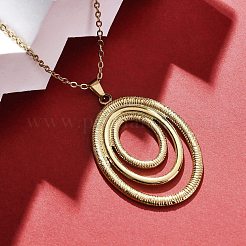 Тройные овальные подвески из нержавеющей стали 304&nbsp;NJEW-M096-31G