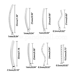 真鍮製チューブビーズ  カーブ  プラチナ  19.5~35x1.5~3mm  穴：0.5~1mm  120個/箱&nbsp;KK-PH0001-25P