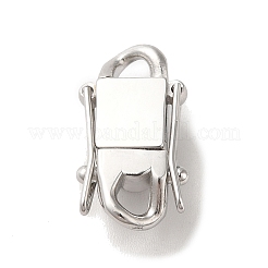 変色しない316サージカルステンレススチールツイスタークラスプ  ステンレス鋼色  18x10x6mm  穴：3x2.5mm&nbsp;STAS-M313-01P-01