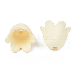 Cappucci di perline acrilici opachi in stile gommato&nbsp;ACRP-T010-01F
