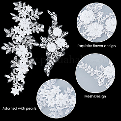 4 pz 2 stili di fiori in poliestere ricamati da cucire sugli accessori ornamentali&nbsp;PATC-GF0001-99