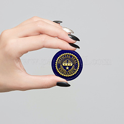 Латунная восковая печать штамп с ручкой AJEW-WH0184-0570