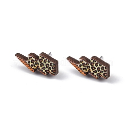 天然木のスタッドピアス  女性用316ステンレスジュエリー  天気模様  7.5x16mm  ピン：0.6mm&nbsp;EJEW-C013-01J