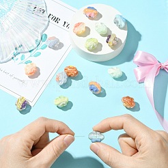 16шт 8 цвета двухцветные прозрачные акриловые бусины&nbsp;OACR-CJ0002-53