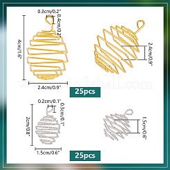 50 шт. 2-х цветные подвески в виде спиральных бусин из железной проволоки IFIN-PH0002-11