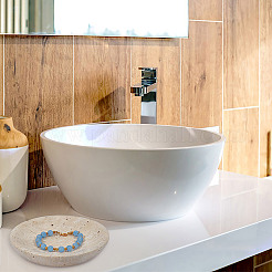 Плоский мраморный настольный поднос круглой формы для хранения&nbsp;AJEW-WH0348-408