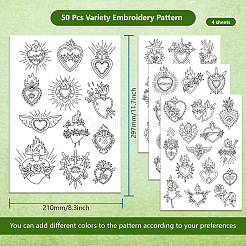 4 лист 11.6x8.2-дюймовых рисунков вышивки палочками и стежками DIY-WH0455-120