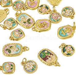 20pcs 10 styles de pendentifs en émail en alliage&nbsp;FIND-TA0009-35