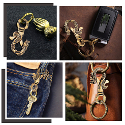 4 шт. 2 стиля тибетских латунных карабинов-лобстеров&nbsp;FIND-AR0002-52