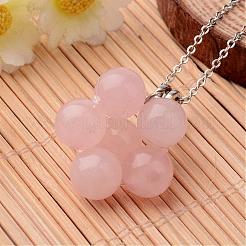 Цветок природный драгоценный камень кулон ожерелья NJEW-JN01554