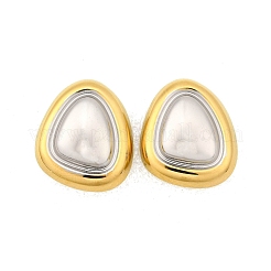 Двухцветные треугольные серьги-гвоздики из нержавеющей стали 304&nbsp;EJEW-Z116-03GP-01