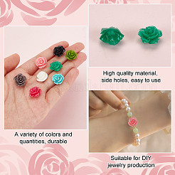64шт 8 цвета синтетический коралл 3d цветок розы бусины CORA-GA0001-02