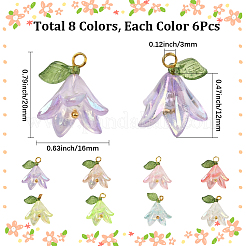 48шт 8 цвета прозрачные акриловые подвески&nbsp;FIND-SC0016-70