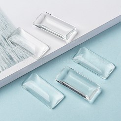 Прозрачные стеклянные кабошоны прямоугольник X-GGLA-R025-38x19