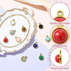 10 шт. 10 стиля смешанных полукруглых подвесок из драгоценных камней&nbsp;G-CJ0001-81