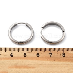 201 ステンレススチールフープピアス  304ステンレスピン付き  ステンレス鋼色  20.5x3mm&nbsp;LS-EJEW-P304-15B-P