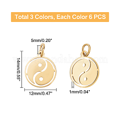 18 Stück 3 Farben 304 Edelstahl-Charms&nbsp;STAS-DC0003-02