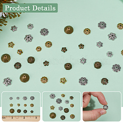 360 pièces 12 styles capuchons de perles en alliage de style tibétain&nbsp;TIBE-SC0002-35