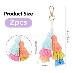 2 pendentif décoratif en fil de nylon macramé fait à la main&nbsp;HJEW-DC0001-36