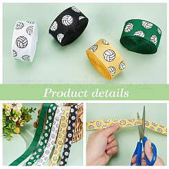 4 рулон 4-цветной репсовой ленты с принтом в виде спортивного мяча OCOR-PH0004-07A