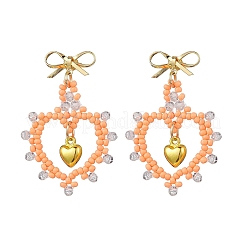 Boucles d'oreilles pendantes en perles de rocaille en verre&nbsp;EJEW-MZ00396-02