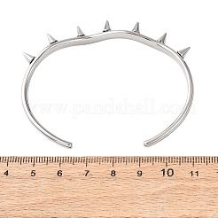 Bracelets manchettes ouvertes à pointes coniques en acier inoxydable 304 pour femmes&nbsp;BJEW-B165-01P