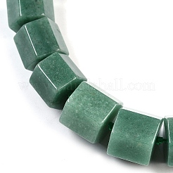 Colliers de perles graduées en aventurine verte naturelle à prisme hexagonal pour femmes et hommes&nbsp;NJEW-K388-03E