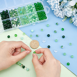 7 нити 7 стилей гальванизированные прозрачные и непрозрачные однотонные стеклянные бусины EGLA-HY0001-03D