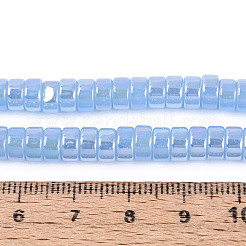 Ab Farbe überzog Nachahmung Jade Glasperlen Stränge&nbsp;GLAA-T026-3x6mm-J04