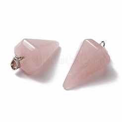 Cône / spike / pendule naturel quartz rose pendentifs en pierre&nbsp;X-G-R278-82