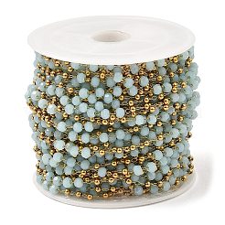 Цепочки rondelle со стеклянными бусинами CHS-G028-07G-04