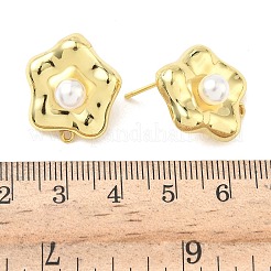 Фурнитура для сережек-гвоздиков из латуни и пластика с жемчугом&nbsp;KK-G547-06G