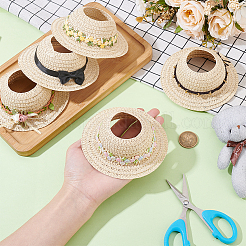 5 Stück Puppenhut in 5 Stilen aus Papyrus und Polyester&nbsp;AJEW-PH0008-42
