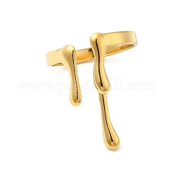 Ионное покрытие (ip) 304 нержавеющая сталь плавка капля открытые манжеты кольца для женщин RJEW-L107-001G