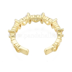 Открытое кольцо-манжета в форме сердца из прозрачного кубического циркония&nbsp;RJEW-G261-18G