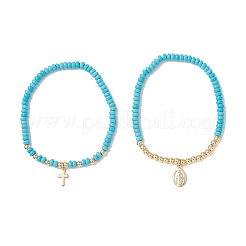 2шт. синтетические бирюзовые бусины&nbsp;BJEW-JB13415-03