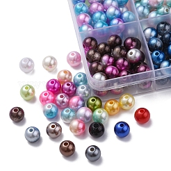 840 個 28 スタイル ABS プラスチック模造パールビーズ  ラウンド  ミックスカラー  7.5~8x7.5~9.5mm  穴：1.6~2.3mm  約30個/スタイル&nbsp;OACR-FS0001-41