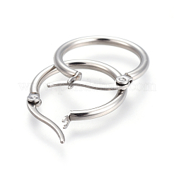 Серьги-кольца Huggie Hoop из нержавеющей стали 201 с булавками из нержавеющей стали 304 EJEW-YW0001-07-P