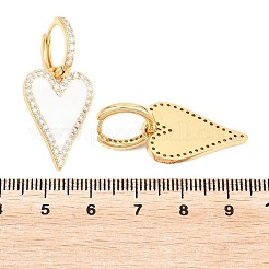 Valentinstag-Herzohrringe aus Messing mit Mikropavé und klaren Zirkonia&nbsp;EJEW-Z164-10G-03