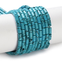 Окрашенные синтетические бирюзовые бусы нити G-B124-A03-01