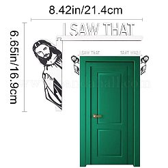 Jésus j'ai vu ce cadre de porte en bois&nbsp;AJEW-WH0033-90