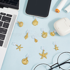 10 шт. 10 стиля морские животные пластиковые мобильные пылезащитные заглушки&nbsp;HJEW-SC00171