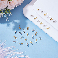 30 шт. 2 цвета родиевое покрытие 925 наконечника для шнура из стерлингового серебра STER-ME0001-41B