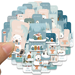 50шт рождественские самоклеящиеся наклейки из ПВХ WINT-PW0001-006