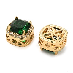 Латунные микро проложить кубического циркония бусы KK-D093-05G-02