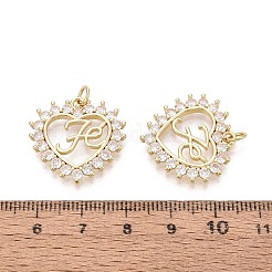 Pendenti in ottone con micro pavé di zirconi trasparenti per San Valentino&nbsp;KK-N287-37G