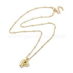 Латунное ожерелье с подвеской в виде заглавной буквы NJEW-A015-21G-P